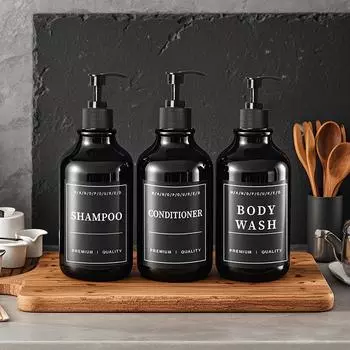 1/2/3 шт./комплект 500 мл дозатор для мыла с этикетками многоразовый контейнер для шампуня вешалка настенный держатель для бутылок Type 1