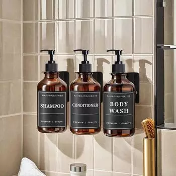 1/2/3 шт./комплект бутылочка для мыла дозатор для жидкого мыла многоразовый пустой шампунь кондиционер гель для тела контейнер с этикеткой и подставкой Type 1