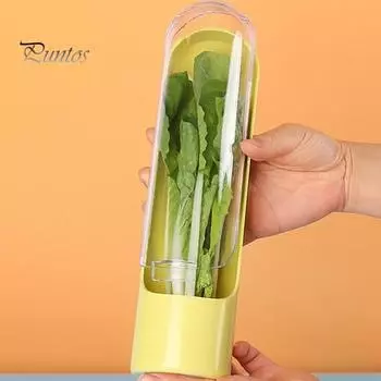 1/2/3 шт. контейнер для хранения трав для холодильника, без бисфенола А, контейнер для овощей с резервуаром для воды, контейнеры для хранения трав, для свежести овощей жёлтый