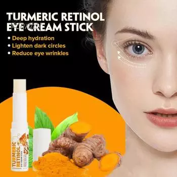 1/2/3 шт. крем-карандаш для кожи вокруг глаз с куркумой для глубокого увлажнения, ретиноловый бальзам для кожи вокруг глаз, увлажняющий питательный крем для кожи вокруг глаз для всех типов кожи 1pc