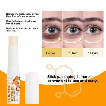 1/2/3 шт. крем-стик для глаз с куркумой для глубокого увлажнения ретиноловый бальзам для глаз увлажняющий питательный 3pcs