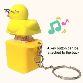 1/2/3 шт. крякающая утка клавиатура брелок-фиджет со звуком и светом снятие стресса дети взрослые пищащая электрическая желтая утка клавиша щелчок сенсорная игрушка 1pc