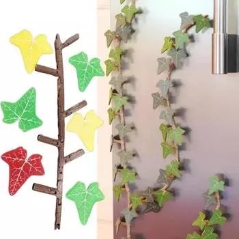 1/2/3 шт. Магнит на холодильник в виде плюща с шарнирными стеблями, 3D-печатные растения в виде листьев плюща, магнит на холодильник для домашнего офиса, кухни, холодильника, шкафчика, украшения 1pc