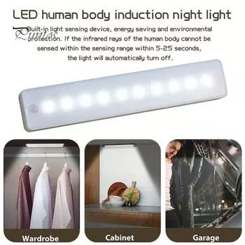 1/2/3 шт. Магнитный беспроводной светильник для шкафа, супер яркий, без мерцания, энергосберегающий, простая установка, светодиодный светильник под столешницей 1pc