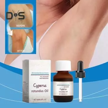 1/2/3 шт. Масло циперуса круглого для удаления волос 60 мл Натуральное масло циперуса с капельницей Уменьшает рост волос на теле Питает кожу Мягкий Не раздражает 1pc