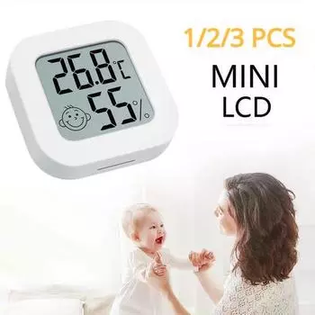 1/2/3 шт. мини ЖК-цифровой термометр-гигрометр для помещения электронный измеритель температуры и влажности датчик метеостанция для дома 1 PCS белый