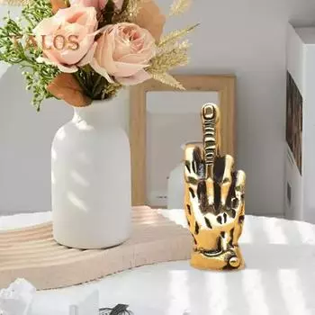 1/2/3 шт. Миниатюрная латунная фигурка среднего пальца, золотая статуэтка с жестом руки, скульптура для домашнего офиса, гостиной, книжной полки, украшения рабочего стола, орнамент, кляп 1pc