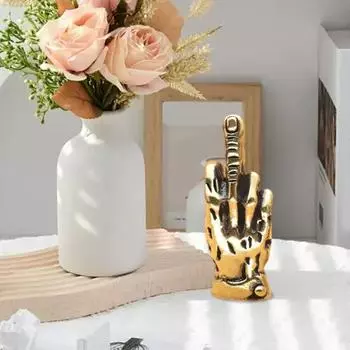 1/2/3 шт. Миниатюрная латунная фигурка среднего пальца, золотая статуэтка с жестом руки, скульптура для дома 1pc