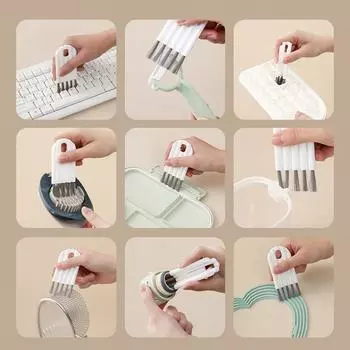 1/2/3 шт. Многофункциональное чистящее чудо! Гибкая щетка для легкой очистки клавиатуры, пазов и щелей в крышке чашки 1PCS белый