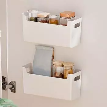 1/2/3 шт. настенная стойка для хранения с ручкой, большая вместимость, многоцелевой держатель для хранения на столешнице, кухонный органайзер, полка 1pc