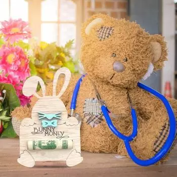 1/2/3 шт. Пасхальный кролик держатель денег деревянный кролик настольный знак держатель денег домашний офис украшение рабочего стола праздничный подарок деньги 1pc синий