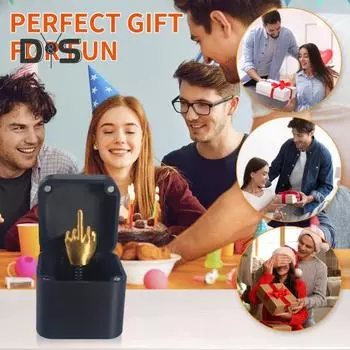 1/2/3 шт. Подарочная коробка со средним пальцем, пружинный хлопающий золотой средний палец в чехле, настольное украшение, дразнящие друзья, хитрый реквизит для детей и взрослых, подарок для шуток 1pc