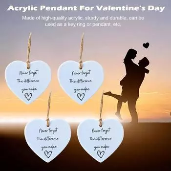 1/2/3 шт. подвеска в форме сердца из акрила, подвесная табличка в форме сердца, подарок на День святого Валентина, благодарственные подарки, декор для домашней вечеринки 1PC белый