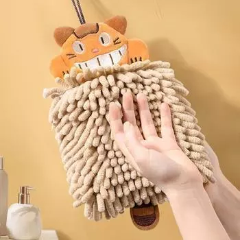 1/2/3 шт., полотенце для рук с рисунком животного и кота для кухни, ванной комнаты, мягкая микрофибра синель, супер впитывающий быстросохнущий носовой платок, домашние полотенца 1PC красный