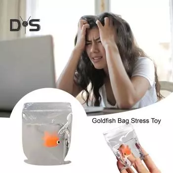 1/2/3 шт. прозрачный мешок для золотых рыбок, сжимаемая игрушка, снятие тревожности и стресса, мини-золотая рыбка, сенсорная игрушка для детей, подростков и взрослых, мягкий мяч для снятия стресса, игрушка-рыбка 1pc