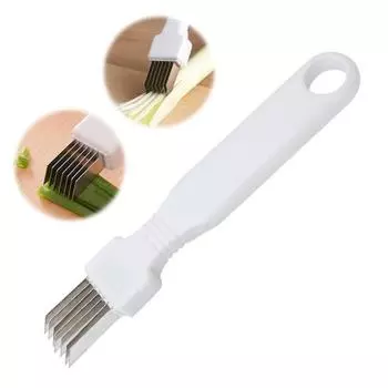 1/2/3 шт. резак для лука с защитным ограждением, измельчитель зеленого лука из нержавеющей стали, нескользящая ручка, 7 лезвий, кухонные инструменты 1pc