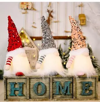 1/2/3 шт. Рождественская светящаяся кукла-гном, рождественский безликий гном, плюшевый эльф, рождественская елка, подвеска, ночник, украшение для новогодней вечеринки