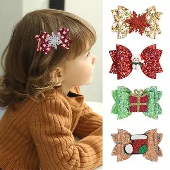 1/2/3 шт. рождественские банты для волос заколки для волос милые девушки заколки для волос из рогов оленя блестящие заколки головные уборы аксессуары для волос для вечеринок