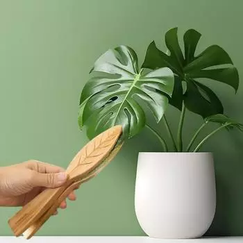 1/2/3 шт. Щипцы для чистки листьев с деревянной ручкой для уборки пыли с комнатных растений и улицы, ручной инструмент для чистки растений 1pc