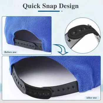 1/2/3 шт. Силиконовый ремешок для бейсболки с 7 отверстиями, удлинитель для шляпы, пряжка, застежка, сменные аксессуары для удлинителя шляпы 1pc чёрный