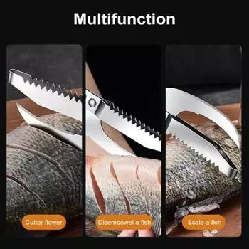 1/2/3 шт., скребок для удаления рыбной чешуи, резак из нержавеющей стали, подвесной инструмент для рыбы, легкая овощечистка для очистки рыбы, скалер для шеф-повара, кухни, приготовления пищи, резки угря 2pcs