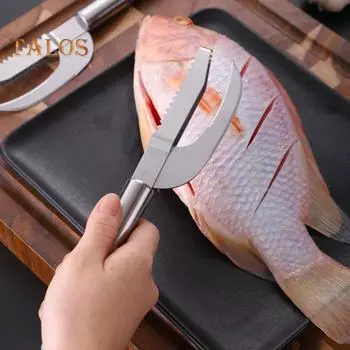 1/2/3 шт., скребок для удаления рыбной чешуи, резак из нержавеющей стали, подвесной инструмент для рыбы, легкая овощечистка для очистки рыбы, скалер для шеф-повара, кухни, приготовления пищи, резки угря 2pcs