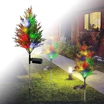 1/2/3 шт. солнечные рождественские сосны и кипарисовые газонные светильники светодиодные праздничные декоративные напольные водонепроницаемые светильники для украшения сада 1PCS