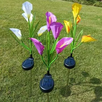 1/2/3 шт. солнечные садовые фонари, светодиодные цветочные лампы с автоматическим включением/выключением, водонепроницаемые, для патио, газона, изменение цвета, ландшафтный дизайн