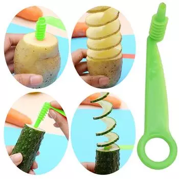1/2/3 шт. Спиральная овощерезка, многофункциональные ручные слайсеры для огурцов, овощной спиральный нож, кухонные гаджеты, случайный цвет