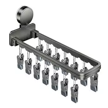 1/2/3 шт. Сушилка на присосках, вешалки для носков, высокая грузоподъемность, складная конструкция, простая установка, вешалка для одежды, настенные зажимы для носков 1pc серый