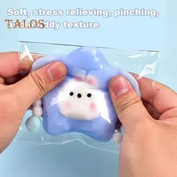 1/2/3 шт. Сжимаемая игрушка в форме звезды-кролика, ультрамягкая TPR, снятие стресса и беспокойства, не деформируется, упругая мультяшная игрушка, игрушка-компаньон для путешествий 1pc