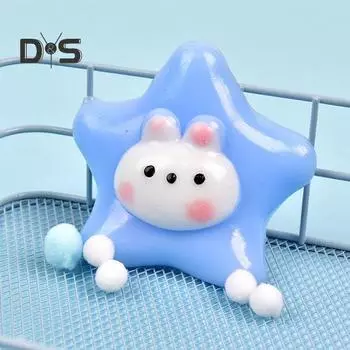 1/2/3 шт. Сжимаемая игрушка в форме звезды-кролика, ультрамягкая TPR, снятие стресса и беспокойства, не деформируется, упругая мультяшная игрушка, игрушка-компаньон для путешествий 1pc