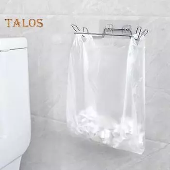 1/2/3 шт. Вешалка для мусорных мешков с прочным бесследным клеем, трехслойная клейкая защитная пленка из композитного материала, стойка для мусора из нержавеющей стали с ушами 1