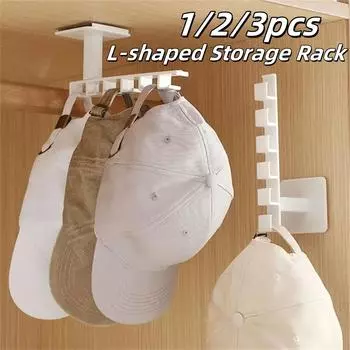 1/2/3 шт. вешалка для шляп без проколов L-образная настенная многофункциональная стойка с 6 крючками для одежды инструмент для хранения бейсболок