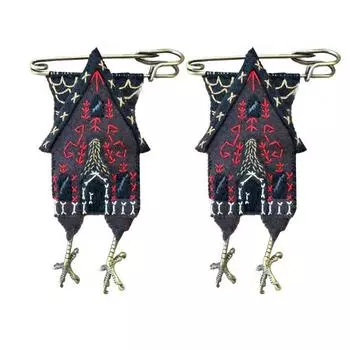 1/2/3 шт. вышитая вручную лечебная защитная брошь для кармана с булавкой, амулет для кармана ручной работы, подарок на поощрение 2pcs