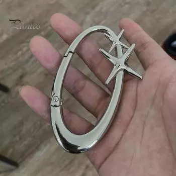 1/2/3 шт. Звездный брелок для ключей с карабином, петлей для ремня, аксессуаром с матовой хромированной отделкой, пряжкой для ключей в стиле панк для сумки, кошелька для ключей 1pc