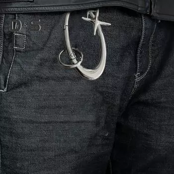 1/2/3 шт. Звездный брелок для ключей с карабином, петлей для ремня, аксессуаром с матовой хромированной отделкой, пряжкой для ключей в стиле панк для сумки, кошелька для ключей 1pc