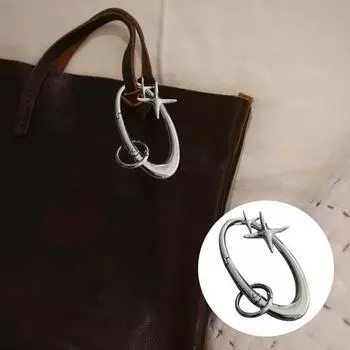 1/2/3 шт. Звездный брелок для ключей с карабином, петлей для ремня, аксессуаром с матовой хромированной отделкой, пряжкой для ключей в стиле панк для сумки, кошелька для ключей 1pc