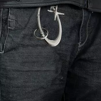 1/2/3 шт. Звездный брелок для ключей с карабином, петлей для ремня, аксессуаром с матовой хромированной отделкой, пряжкой для ключей в стиле панк для сумки, кошелька для ключей 1pc