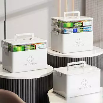 1/2/3-слойная аптечка, большая вместимость, многофункциональная коробка для хранения, портативный многослойный семейный органайзер для экстренной медицины