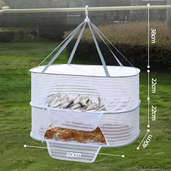 1/2/3-слойная подвесная сетчатая сушильная корзина U-образная конструкция на молнии для еды, рыбы, одежды, подвесная сетка для сушки, уличная складная подвесная сетчатая сушилка Dual Layer серый