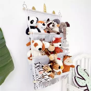 1/2/3 слоя богемный настенный плюшевый органайзер для игрушек экономит место в спальне и может вмещать несколько вещей для домашнего хранения 2