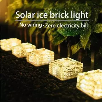 1/2/3 Solar LED Lights Outdoor Lawn Lamp Solar Brick Light Crystal Sunlight Landscape Pathway Garden Decor Solar Garden Lights 1PC
