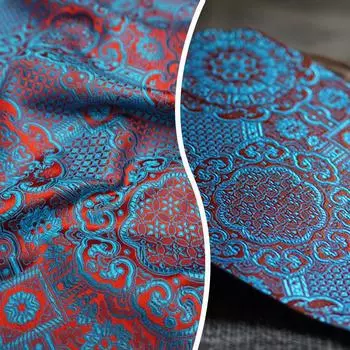 1/2/3M ретро-ткань с рисунком солнца и цветка, атласная шелковая парча, жаккардовая ткань для шитья платья-чонсам, кимоно, обивочного материала 100x75CM