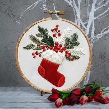 1/2/3PCS Christmas Embroidery Starter Kit DIY Cross Stitch Set for Beginner Adults Sewing Art Craft Home Decor Embroidery Kit