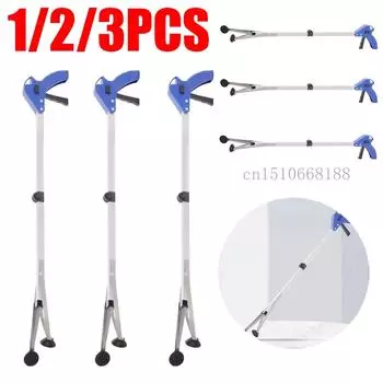 1/2/3Pcs Folding Garbage Picker Household Aluminum Alloy Trash Grabber Waste Leaves Pick Cleaning Up Clip Garden Cleaning Tool