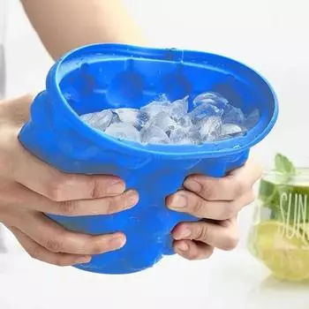 1/2/3pcs Ice Cube Mold Ice Tray Large Silicone Ice Bucket 2-In-1 Ice Cube Maker Circular Portable Suitable Summer Drink Whiskey