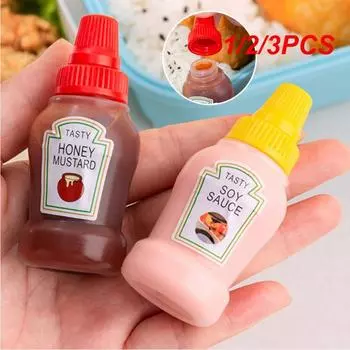1/2/3PCS Squeeze Sauce Bottle For Seasoning Convenient Portable Single Polychromatic Plastic Condiment Dispenser Covered