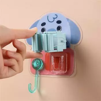 1/2/3SETS No Trace Cute Multifunction Strong Load-bearing Capacity Firmly Bonded Water Proof Home Furnishing Strong Broom Clip