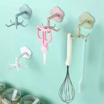 1/2/3шт крючки для хранения настенные вращающиеся на 360° универсальные крючки экономят место кухонный органайзер вешалка для мелких предметов